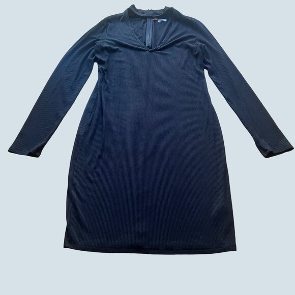 Rebecca Minkoff Dresses & Skirts - Rebecca Minkoff Size L Black Ribbed High Neck Cutout Long Sleeve Bodycon Dress